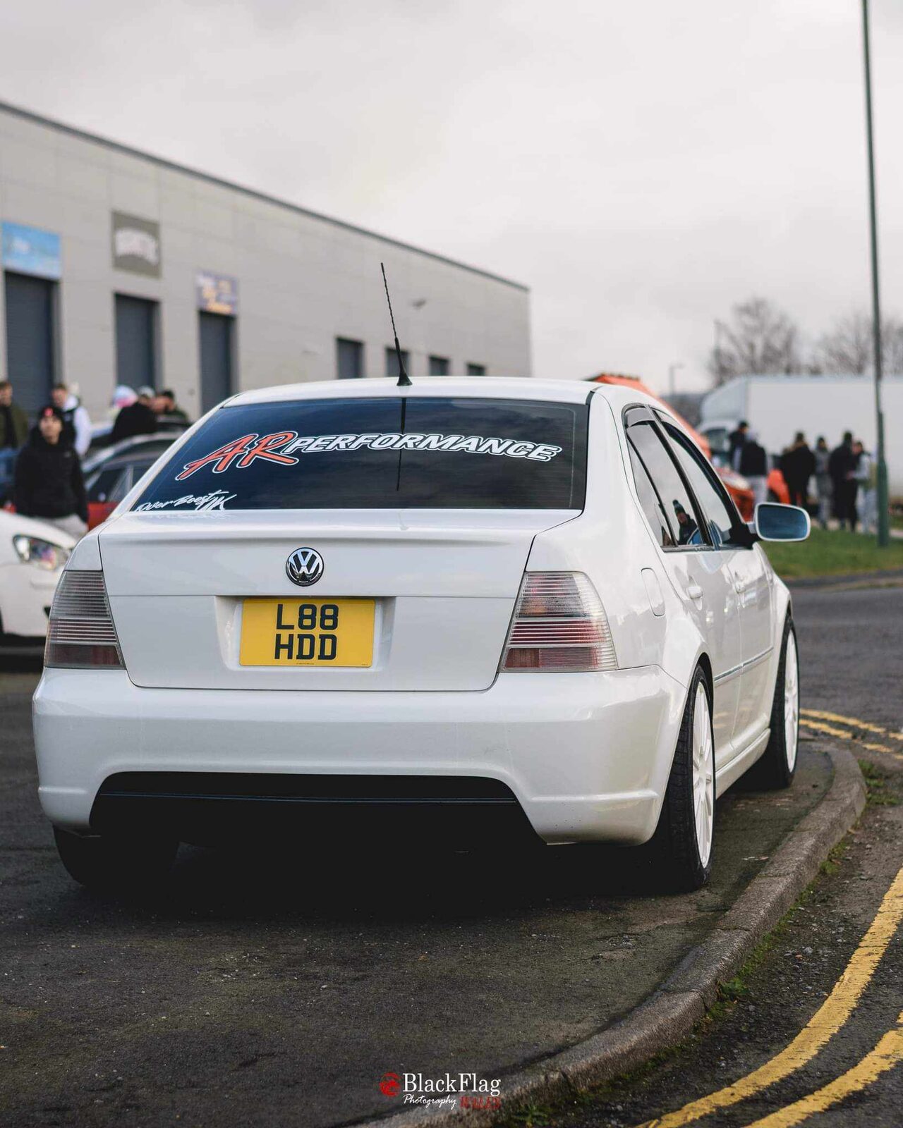 Bora rear with AR Performance windscreen banner